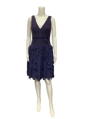 Aiden Mattox Ruffle V-Neck Midi Dress w/Tags Size: S / US 4